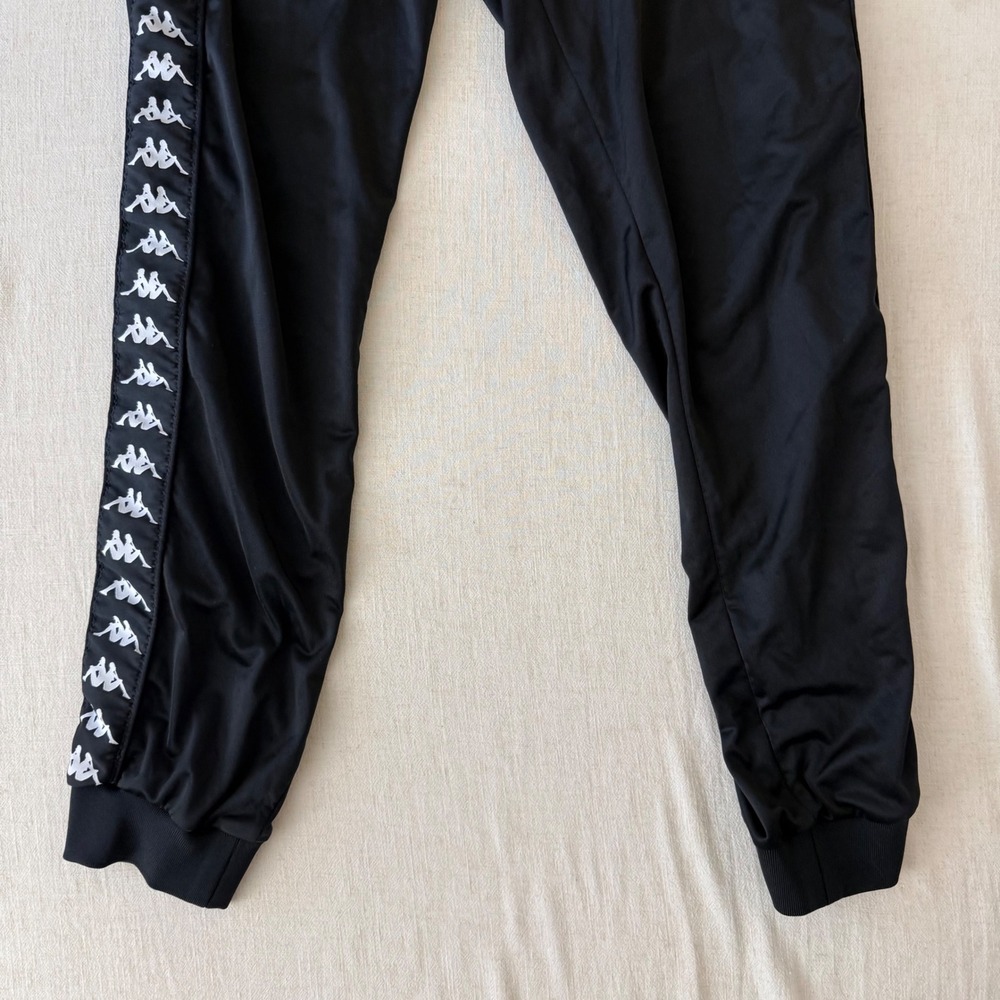 Kappa Banda Track Pants Mens XL Black Logo Tape Joggers Streetwear Sportswear - Picture 8 of 10